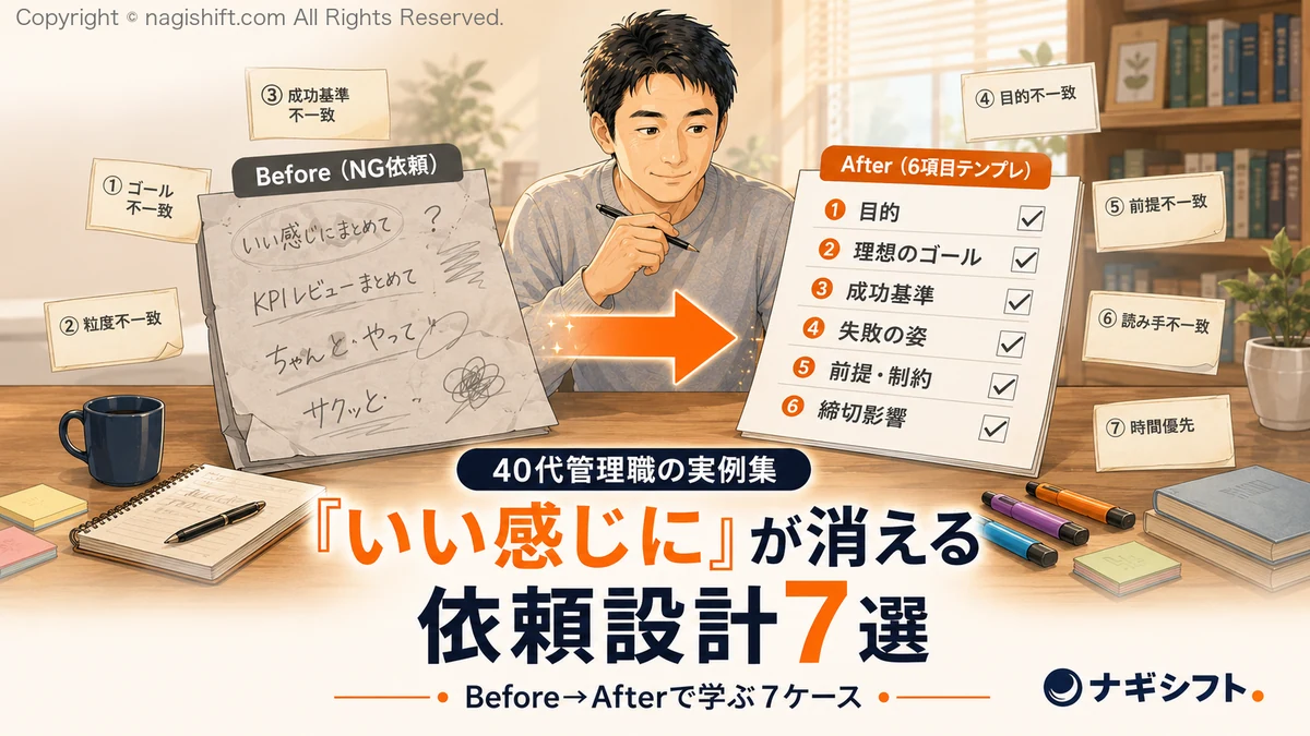 「いい感じに」が消える依頼設計7選｜40代管理職の実例集