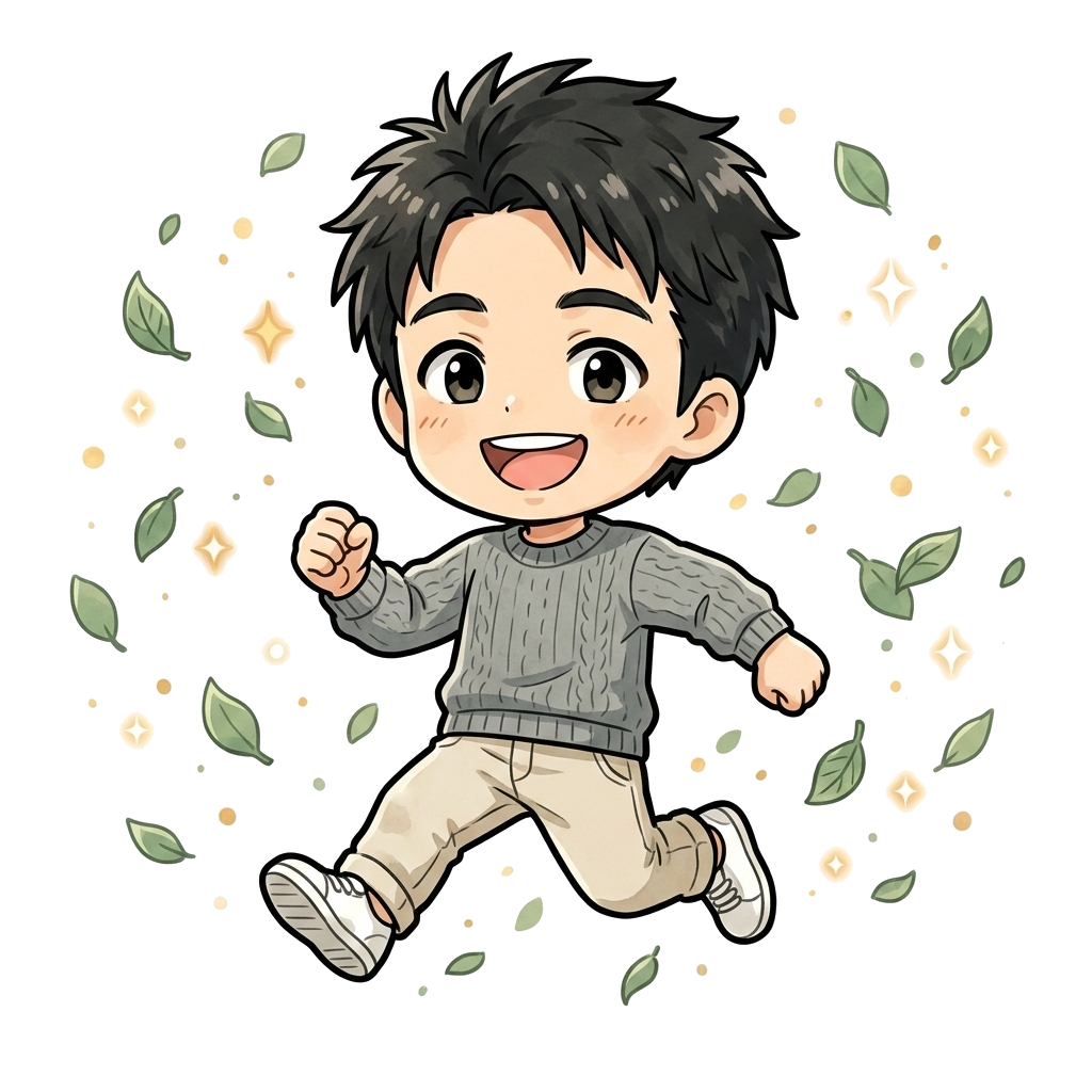元気にスキップするナギ